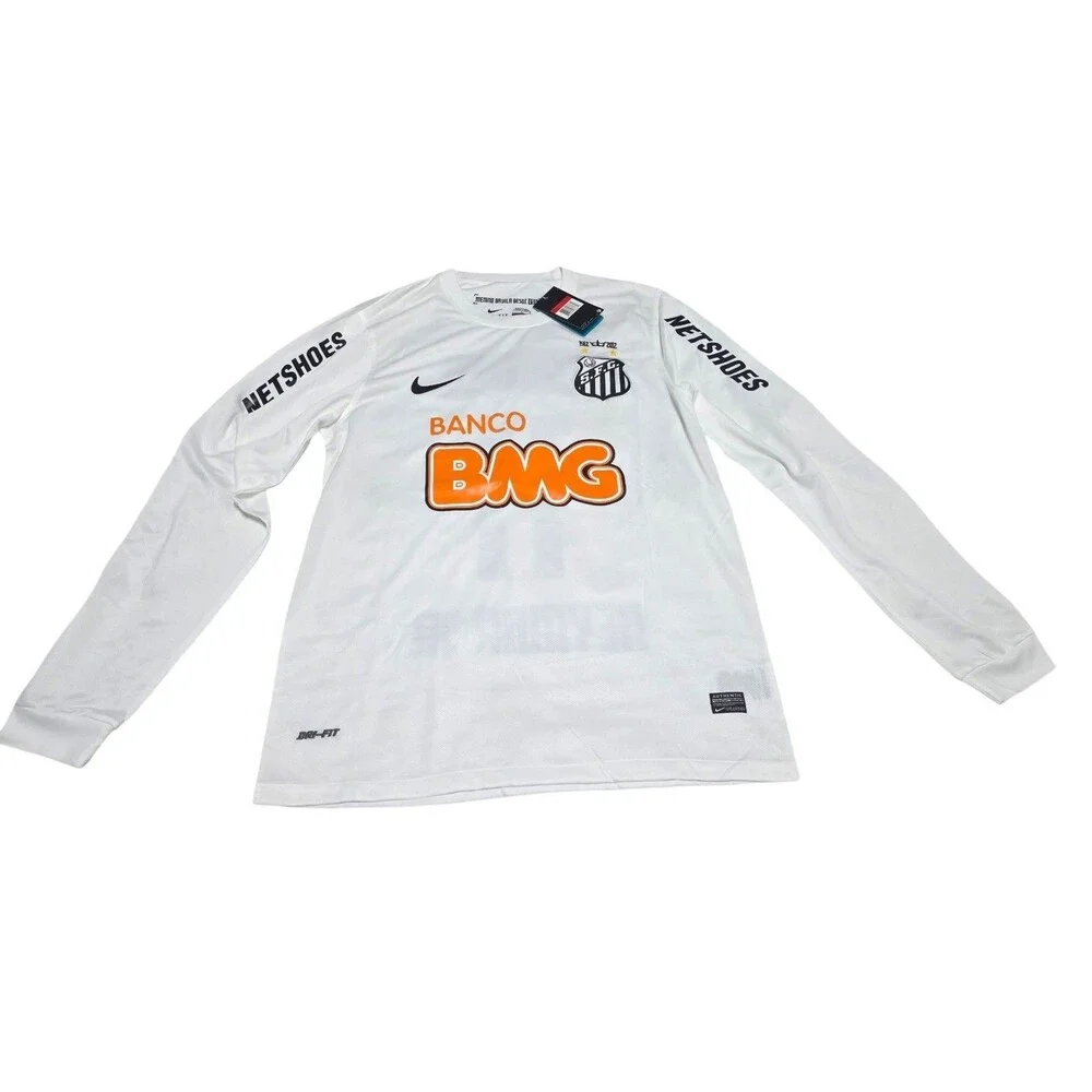 Santos 2012/13 Home Neymar Jr #11 Retro Soccer Long Sleeve Jersey  Men Size L